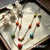 Colar de contas de cerâmica colorida Moda Retro Novo Estilo Chinês Personalidade Colar Longo Camada Dupla Colar Colar Avançado Atacado