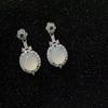 Pendientes de plata 925 con incrustaciones de aguja, con temperamento de caballo de hielo, borlas de calcedonia, pendientes de ágata blanca para niña, pendientes de jade, joyería
