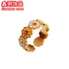 Xingang Aço Inoxidável Flor de Esmalte Colorida Anel Aberto Anel de Flor Joias Atacado Aço Inoxidável 304