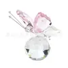 Al por mayor En stock Souvenirs Regalos Pequeños Creativo Hogar Decoración de Mostrador Artesanías de Cristal Adorno de Mariposa Tridimensional
