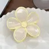 Estilo Coreano Novo Ins Costura Flor Grampo de Cabelo Textura Alta Qualidade Suave Meio Cabelo Versátil Acessórios de Cabelo Pinça Tubarão Feminina