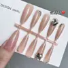 30 Piezas de Puntas Populares de Uñas Artísticas Domésticas, Colección Dulce y Linda de Nudo de Lazo Ojo de Gato Estilo Francés, Puntas de Uñas Portátiles al por Mayor