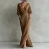 Vestido sencillo de color liso estilo francés, nueva colección de otoño, moda europea y americana transfronteriza para mujer, elegante y sofisticado vestido de noche