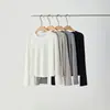 Camiseta Básica de Lana Lyocell para Mujer 2026 Otoño/Invierno Nueva Moda Adelgazante de Manga Larga con Diseño Tridimensional
