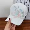 Gorra de Béisbol Nueva con Adorno de Encaje y Flores para Mujer, Sombrero Transpirable de Sol para Verano, Gorra Versátil de Pico de Pato para Adelgazar el Rostro