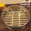 Esterilla de Bambú para Cocinar al Vapor, Cesta Vaporera, Rejilla para Cocinar al Vapor, Alfombrilla para Cocinar al Vapor Bolos, Bandeja de Acero Inoxidable para Cocinar al Vapor para el Hogar, Esterilla de Bambú para Cocinar al Vapor para Olla Grande de Hierro