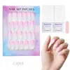 Unhas Vestíveis de Comércio Exterior, Unhas Postiças Removíveis, Unhas de Manicure, Unhas Amêndoa de Comprimento Médio, Unhas Francesas Degradê, 24 Peças