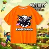 Camiseta infantil de manga corta de Minecraft con Creeper, Steve y Dragón del End, top de algodón 100% para niños