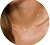 Collar Personalizado de Inicial Dorada Transfronterizo Europeo y Americano 26 Colgantes Cadena de Cuello Collar de Cadena Hueso de Serpiente para Mujer Verano 2024