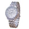 Reloj Plateado No Suizo No Resistente al Agua Dorado Oro Rosa Diamante Números Romanos Diamante para Hombres de Negocios