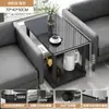 Mesa Lateral de Sofá Mesa de Centro Sala de Estar Uso Doméstico Estilo de Luxo Leve Pequena Mesa de Centro Mesa de Canto Retangular Armário de Cabeceira Mesa Lateral Pequena Simples
