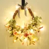 Guirnalda de Flores Artificiales Decorativa para Puerta Principal de Acción de Gracias de Otoño Transfronteriza Colgante de Pared Decorativo para Festival de la Cosecha al Aire Libre