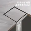 Drenaje de Piso Oculto Cuadrado Largo Espesor Invisible Lijado Acero Inoxidable Azulejado para Baño Descarga Lateral Anti-Olor