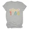 Camiseta Casual Versátil para Mujer de Cuello Redondo y Manga Corta, Capa Base, Moda Casual, Sitio Independiente Vintage 1966 Amazon Wish