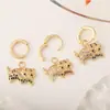 Distrito Lu Nuevo Suministro Transfronterizo Europa y América Más Vendidos Lindos Pendientes de Animales Cobre Circón Microincrustado Pendientes Accesorios para Pendientes