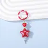 Lindo Llavero Colgante de Estrella Colorida Iridiscente Cadena de Cuentas para Ensartar DIY Cadena de Teléfono Clip de Resorte Encanto para Bolsa