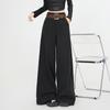 Pantalones de Traje de Lana de Otoño para Mujer, de Cintura Alta, Adelgazantes, Pierna Recta, Pantalones Anchos Sueltos, Versátiles, Caída Suelta, Pantalones Casuales de Longitud Hasta el Suelo