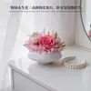 Arreglo Floral de Rosa Preservada en Maceta, Arte Floral para Mesa de Comedor, Arreglo Floral para Mesa de Reuniones, Centros de Mesa Transfronterizos para Mesas Redondas