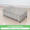 Sofá de Jardín Moderno de Lujo con Marco de Aluminio, Correas Anchas Tejidas, Reposabrazos Curvos y Tapicería Suave para Terraza Exterior