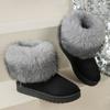 Botas de Neve de Tamanho Grande para Mulheres para Comércio Exterior, Sapatos de Algodão com Lã Extra e Solas Grossas, Botas Quentes Casuais para Exterior, Amazon