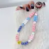 Corrente de Celular com Contas de Cristal, Alça Curta de Pulso, Cordão Anti-Perda para Celular, Pingente Criativo Fofo, Super Estiloso