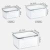 Cesta de drenaje de plástico japonesa de doble capa de grado alimenticio, caja para mantener la frescura, caja sellada para congelar alimentos de cocina, caja de almacenamiento para refrigerador