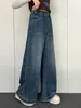 Nuevos Pantalones Casuales Estilo Coreano para Niñas Primavera/Otoño, Pantalones de Pierna Recta de Cintura Alta con Dobladillos Deshilachados de Luna Creciente