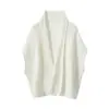 Chal de Punto de Cachemira de Color Sólido Bufanda Versátil para Mujer 2026 Otoño/Invierno Nuevo Estilo Capa Cardigan Holgada de Doble Uso
