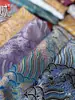 Tecido Jacquard Brocado com Padrão Ondulado, Tecido de Seda Estilo Antigo, Materiais DIY para Qipao e Roupa Tang, Multicolor