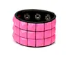 Joias Novas Europeias e Americanas Mais Vendidas, Pulseira de Couro Quadrada Colorida Criativa Estilo Punk Hip-Hop, Acessórios para Performance de Palco