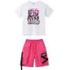 Ropa Moderna para Niños de Street Dance Hip-Hop Streetwear Chaleco para Niños y Niñas Traje de Tres Piezas para Actuación Traje de Marca Moderna de Hip Hop para Niños