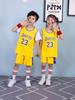 Ropa de baloncesto para niños, traje estampado para niños y niñas, falso traje de dos piezas de manga corta para jardín de infantes, ropa de rendimiento para estudiantes de escuela primaria, camiseta de entrenamiento