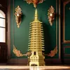 Torre Wenchang Seiko de Latón Puro Decoración de Bendición China Adornos para el Hogar Sala de Estar Oficina Estudio de Estudiante Dormitorio