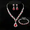 Moda Nova Transfronteiriça Simples Strass Duas Peças Vestido de Noiva Colar Brincos de Gota d'Água conjunto N9048