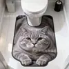 Alfombra de Baño de Mascota Linda de Dibujos Animados Alfombra Doméstica para Baño Absorbente de Agua Antideslizante Diatomeas Forma de U para Inodoro Secado Rápido Resistente al Desgaste