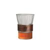 Listra vertical copo de vidro de camada única copo de água doméstica pendurado orelha copo de café espessado calor isolado japonês copo de leite