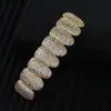 Hip Hop Transfronterizo Hip Hop Aparatos Dentales Llenos de Diamantes, Joyería Dental de Zirconia, Aparatos Dentales de Diamante, Amazon Personalizado de Moda Joyería Dental de Ocho Dientes