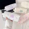 Bolsa de maquillaje de lunares estilo coreano con lazo, bolsa de almacenamiento compartimentada de gran capacidad, neceser portátil de viaje, organizador de maquillaje