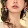 Brincos florais frescos estilo floresta para mulheres, estilo férias na praia primavera/verão, moda dopamina, brincos de tarraxa elegantes e bonitos