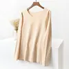 Nuevo Top Cálido de Forro Polar Doble Cara Otoño e Invierno 2022 Camiseta Básica Cálida de Cuello Redondo de Forro Polar Camiseta sin Costuras Ajustada para Mujer
