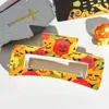 Grampo de Cabelo Quadrado Transfronteiriço de Halloween 8,5cm para Mulheres, Presilha de Garra Estampada em UV de Desenho Animado para Penteado Updo na Parte de Trás da Cabeça, Acessório de Cabelo Presilha de Tubarão