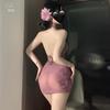 Xianyi Lingerie Erótica Novo Estilo Chinês Transparente Botão Roxo Cheongsam Sedutor Sexy Roupa de Dormir Sem Remoção para Cama 938