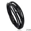Pulseira de tecido de couro multicamadas de comércio eletrônico transfronteiriço Coreano suave fivela magnética cruz pulseira de jóias de couro de imitação masculina