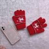 Guantes de Escritura Cálidos de Punto para Niños con Forro de Felpa Engrosados a Prueba de Frío Cálidos Ins Estilo Han Bebé Dibujos Animados Ciervo Guantes