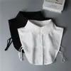 Outono e Inverno Novo Temperamento Gola Lapela Padrão de Gancho Cor Sólida Gola Falsa Meia Camisa de Chiffon Gola de Renda Fabricante Transfronteiriço Atacado