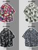 Camisa de Manga Curta Masculina Verão Estilo Hong Kong Estilo Japonês Estilo Coreano Moda Solta Havaiana Retrô Moda Praia Camisa da Moda