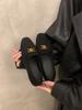 Zapatos de Piel Gamuza Simples Retro de Punta Redonda Estilo Británico para Mujer Plano Slip-On para Exterior Versátiles Zapatos para Ir al Trabajo
