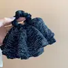 Nuevo Scrunchie de Lunares Grande para el Cabello, Suave y Versátil, Cuerda para el Cabello Elegante, Cola de Caballo, Goma Elástica de Flor para Cola de Caballo en la Parte Posterior de la Cabeza