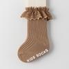 Nuevos Calcetines de Tubo Medio Antideslizantes de Algodón Peinado para Bebé Recién Nacido, Niña, Primavera, Otoño e Invierno, Encaje Suelto de Princesa