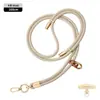 Cordón de alta gama para teléfono móvil 6MM resistente para colgar en el cuello ajustable para exteriores anti-pérdida cuerda trenzada para muñeca delicada oro